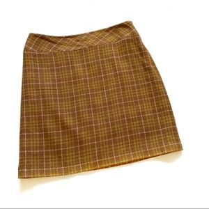 Loft wool blend tartan plaid pencil skirt